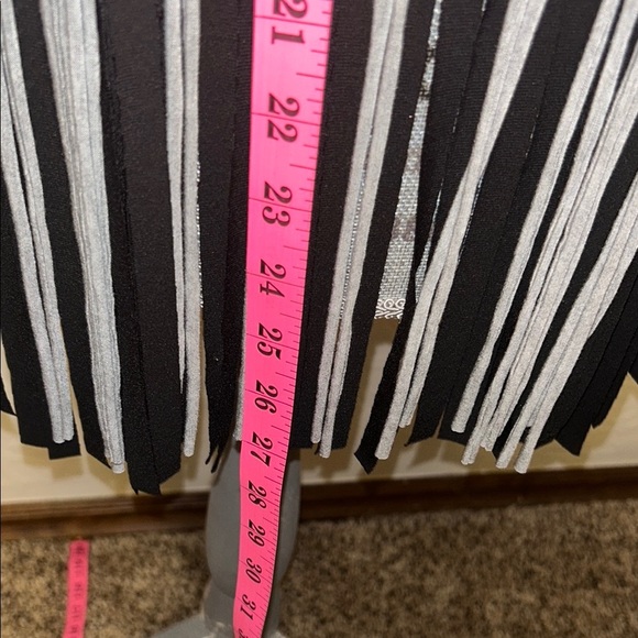 IC by Connie K Gray and Black Fringe Women's Bamboo 3/4 sleeve Top. Sz. Large - Picture 4 of 7